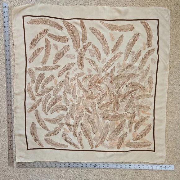 Echo Silk Feather Scarf Bird - Picture 1 of 10